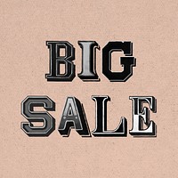 3D big sale word vintage typography