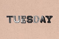 Tuesday decorative word illustration vintage