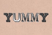 Yummy word 3d vintage typography