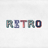 Retro word vintage 3d typography