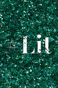 Hashtag lit glittery text typography word