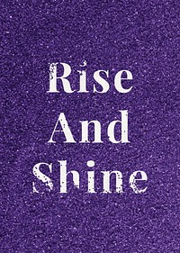 Psd rise and shine glitter text word typography