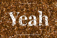 Gold glitter yeah editable text effect template vector