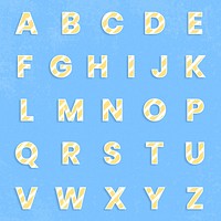 Abc font set illustration psd