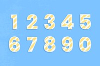 Numbers psd typography font set