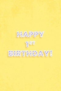 Happy 1st birthday! diagonal cane pattern font typography