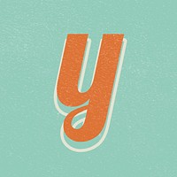 Retro letter Y bold lettering typography font