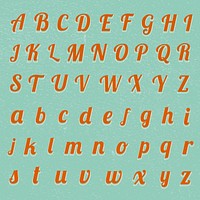 Psd A-Z printable retro alphabet bold fonts lettering typography