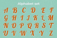 A-Z alphabet set psd retro bold fonts lettering typography