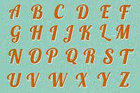A-Z printable retro alphabet psd fonts lettering typography