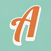 Retro letter A bold typography