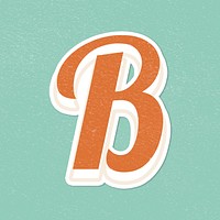 Retro letter B bold typography