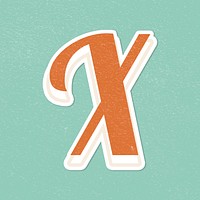 X letter vintage font lettering alphabet