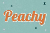 Peachy retro word typography on green background