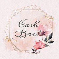 Cash back badge floral frame