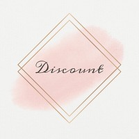 Discount word badge pastel frame