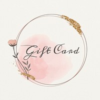 Gift card word floral frame