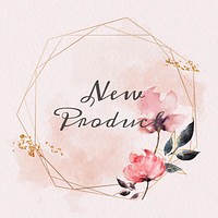 New product badge floral frame