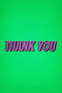 Thank you word art comic font typography