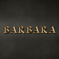 Barbara typography in gold effect design element 