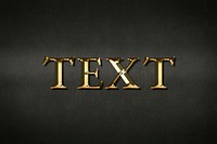 Text typography in gold effect on a black background 