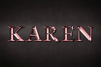 Karen typography in rose gold design element