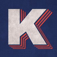 K layered effect alphabet typography