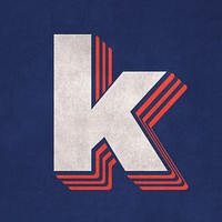 Letter k layered text effect font
