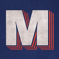 M layered effect alphabet typography