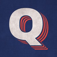 Q layered effect alphabet typography