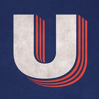 U layered effect alphabet typography