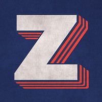 Z layered effect alphabet typography