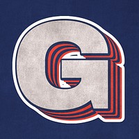 Letter G layered effect text font