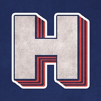 Letter H layered effect text font