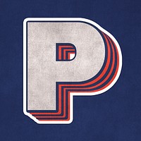 Letter P layered effect text font