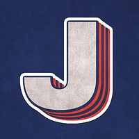 Letter J layered effect text font