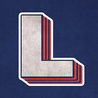 Letter L layered effect text font
