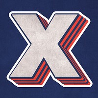 Letter X layered effect text font