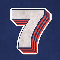 Number seven layered text effect sticker