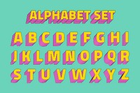 Alphabet set 3d psd stylized typeface