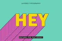 Layered editable text effect template vector 3d typography