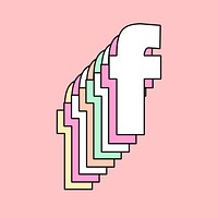 Lowercase letter f psd layered pastel stylized typography