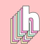 3d letter h psd layered pastel stylized typography