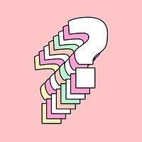 Question mark pastel 3d psd font