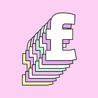 Pound symbol pastel 3d psd font