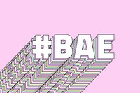 Layered psd retro pastel bae stylized text typography