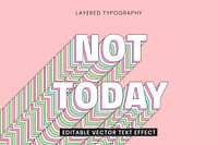 Layered editable text effect template vector 3d typography