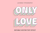 Layered editable text effect template vector 3d typography