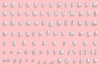 Pastel vintage Alphabet set layered stylized typeface