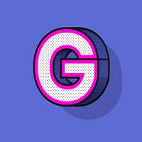 Letter G 3D halftone effect typography